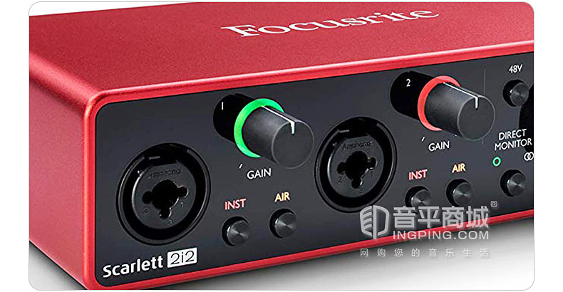 富克斯特(Focusrite) Scarlett 2i2 三代 USB TYPE-C-C外置專業(yè)錄音聲卡 升級版