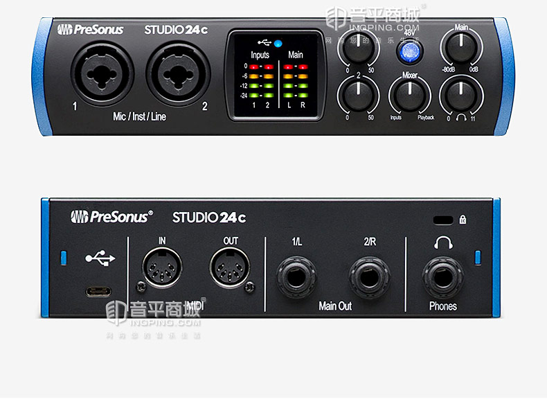 studio 24C 2進(jìn)2出USB-C音頻接口USB2.0